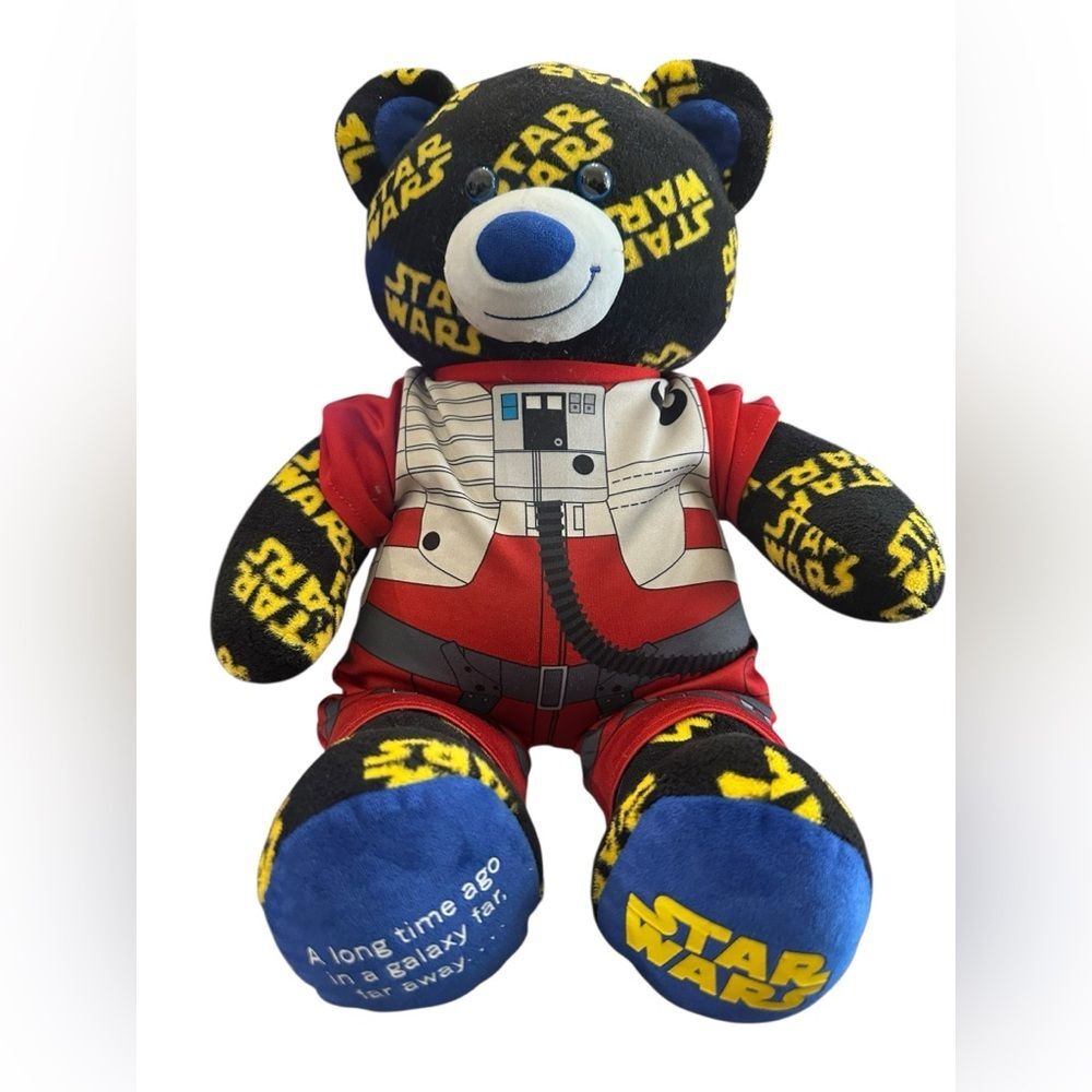Build-A-Bear Star Wars Teddy Bear Red Poe Dameron Pilot Suit Plush 17” Lucasfilm